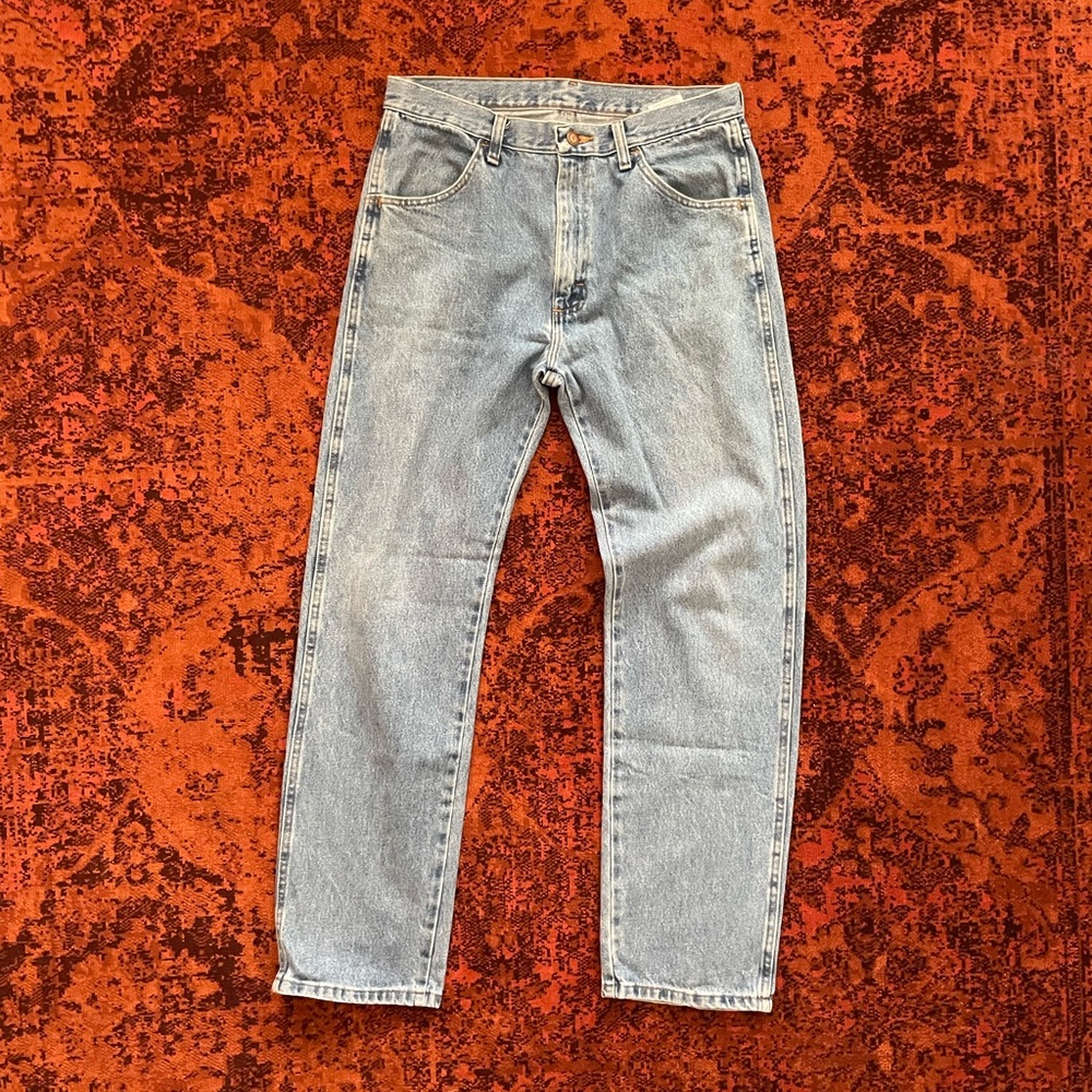 Rustler Men’s LIGHT BLUE 100% cotton made in Mexico Denim Jeans size 32 x 32